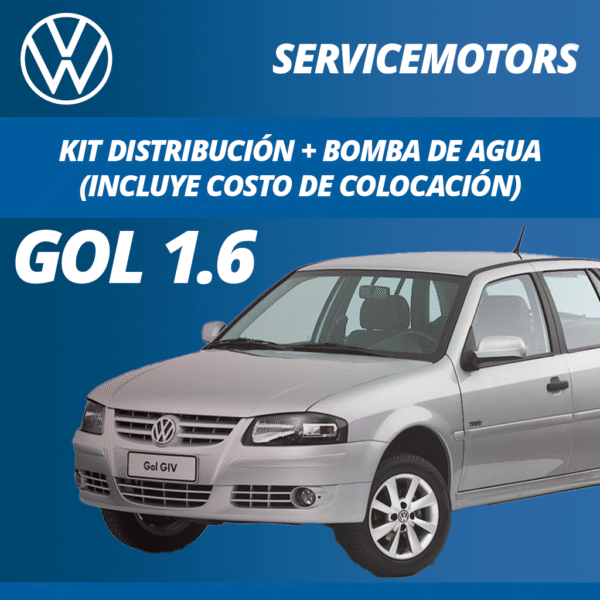 Cambio de Correa Volkswagen Gol Power 1.6L C/AA/DH (10% Reserva)